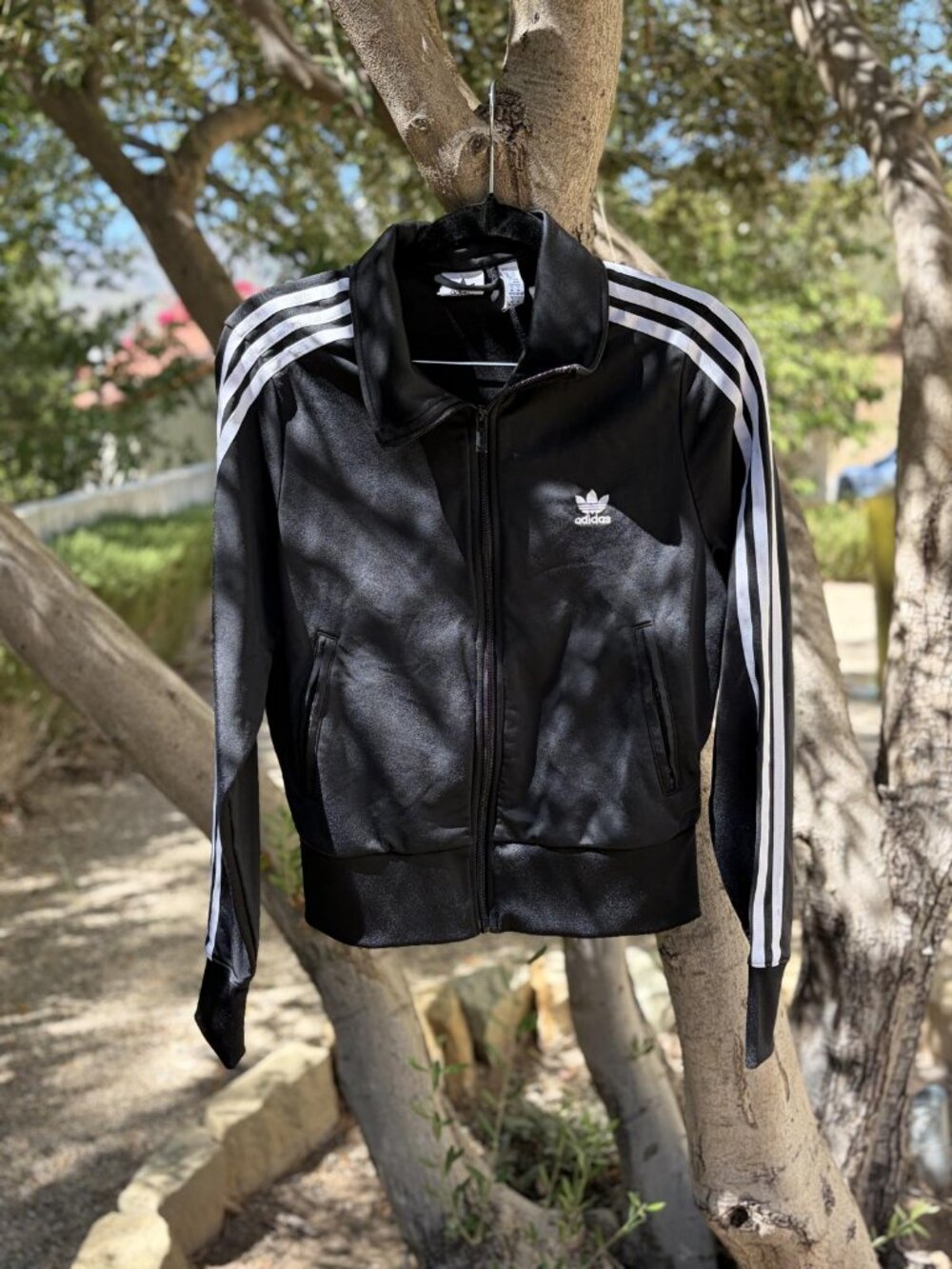Adidas Originals Black Three-Stripe Track Jacket - Medium